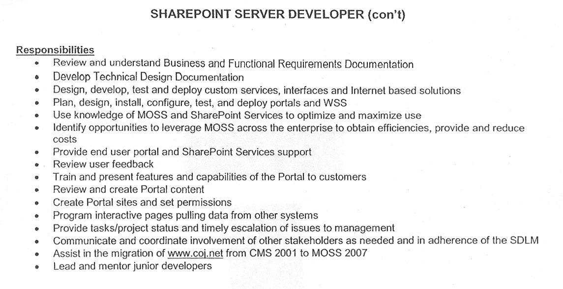 Sharepoint Developer Resume resume of jason sherry Please Be Sure To Submit Updated Resume Citystate You Live In Hourly Rate Work Status Additional Skills And Why You Are Qualified For The Position Sharepoint Developer Resume patricia todd sharepoint resume Please Be Sure To Submit Updated Resume Citystate You Live In Hourly Rate Work Status Additional Skills And Why You Are Qualified For The Position